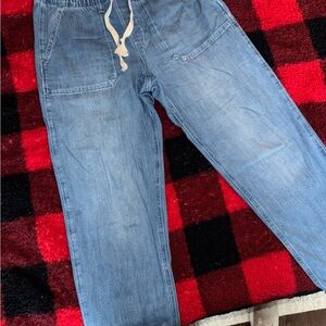 GAP drawstring soft wide leg denim pants